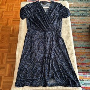 Dark blue spotted wrap dress, great condition